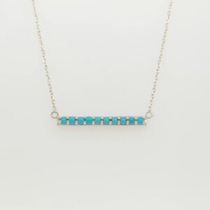 Sterling Silver Turquoise Suspended Bar Necklace