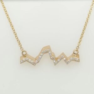 14K Snowy Diamond Teton Silhouette Necklace