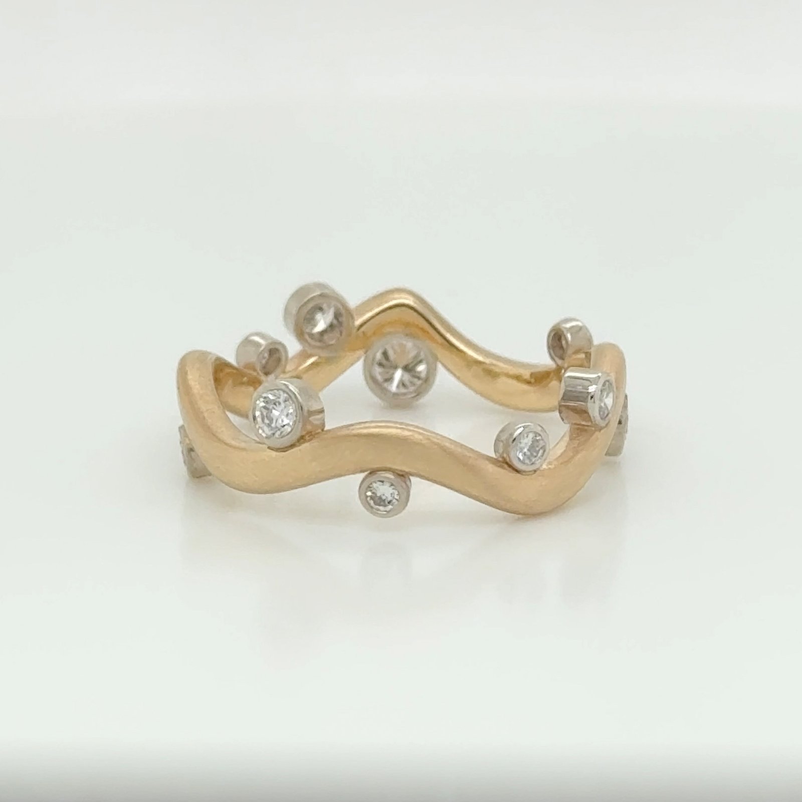 14K Diamond Snake River Ring