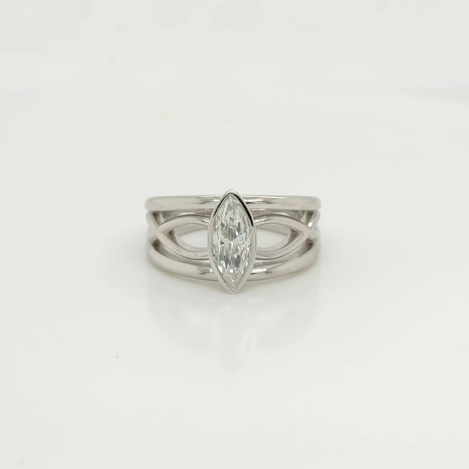 One of a Kind Platinum Marquise Diamond Ring