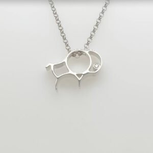 Sterling Silver Simms Bison Diamond Pendant
